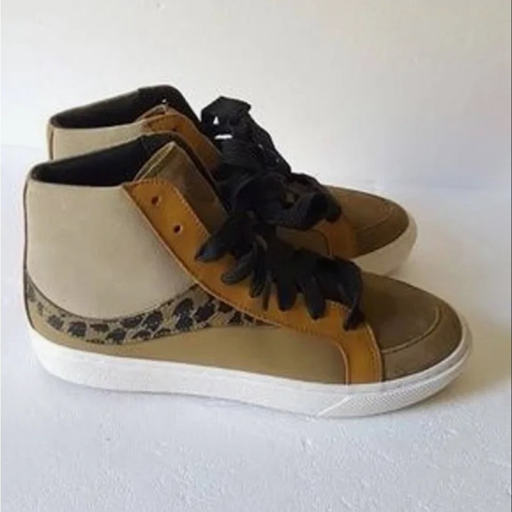 Coach Mens Hightop Leather Animal print Sneakers